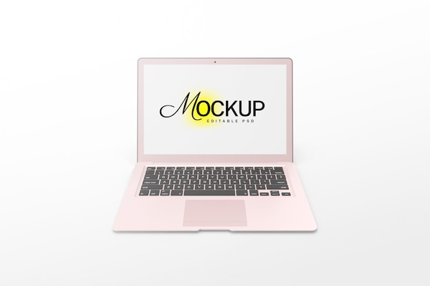 PSD pink laptop mockup template psd design