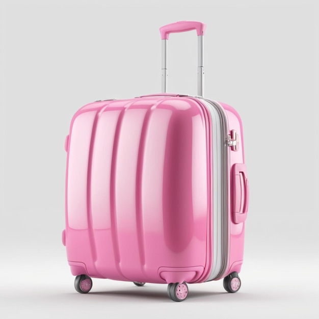 PSD 白い背景のピンクのスーツケース
