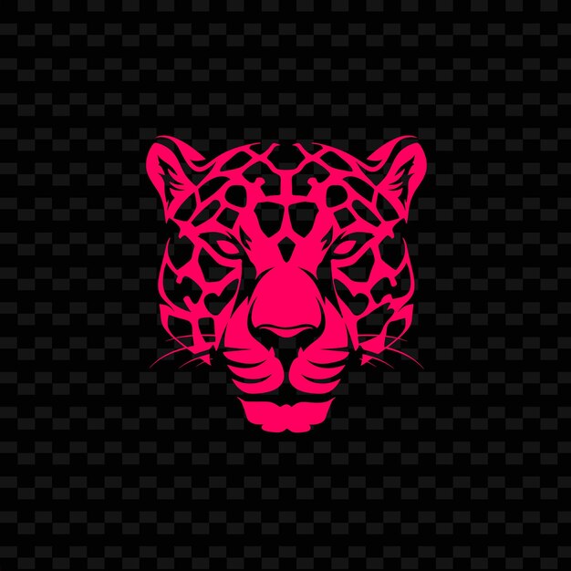 PSD pink leopard on a black background