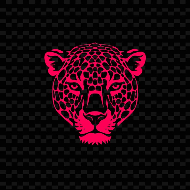 PSD a pink leopard with a black background with a pattern of leopard on it