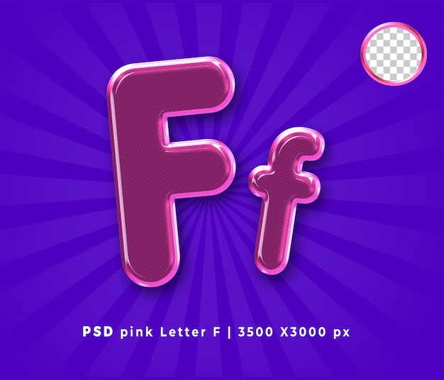 PSD ピンクの文字f