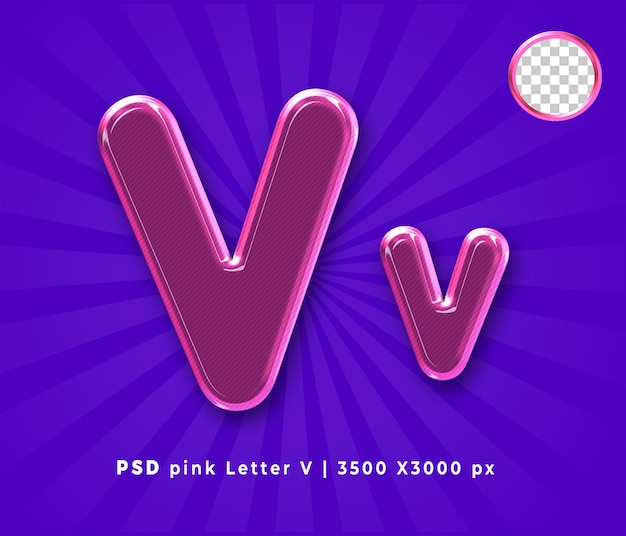 PSD pink letters v