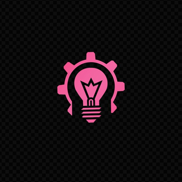 PSD pink light bulb with a pink crown on the top