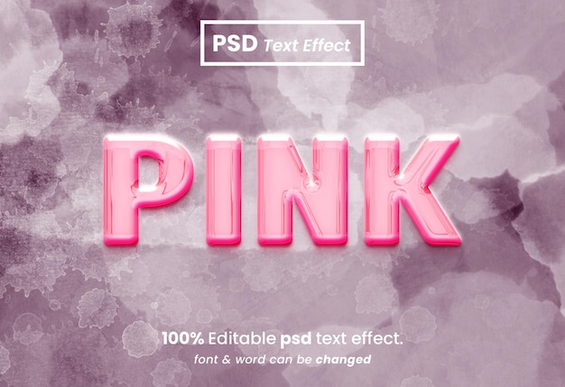 PSD pink liquid editable 3d text effect