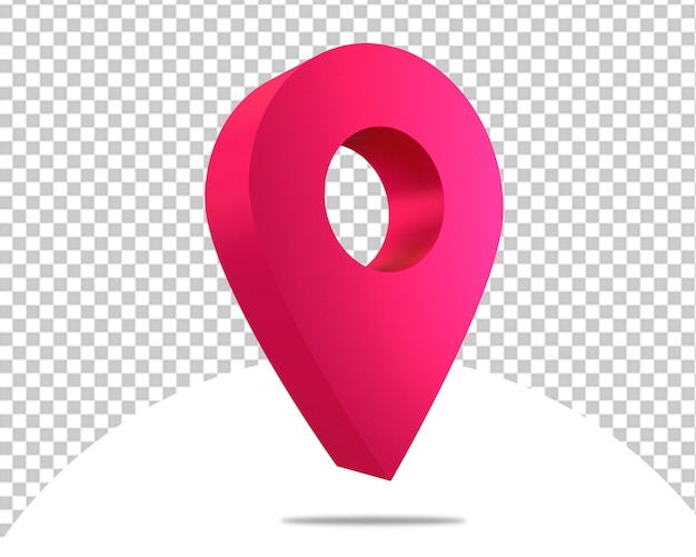 ピンクのロケーションマップ3dピンgps