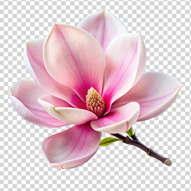 PSD fiore di magnolia rosa isolato su uno sfondo trasparente