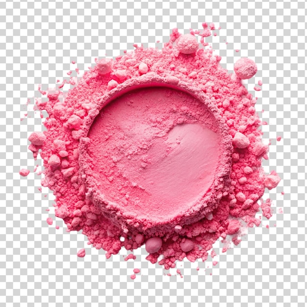 Pink makeup powder isolated on transparent background