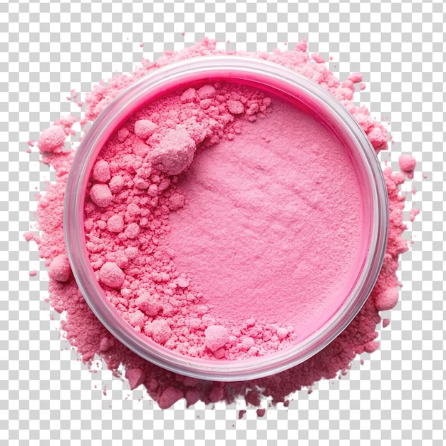 Pink makeup powder isolated on transparent background