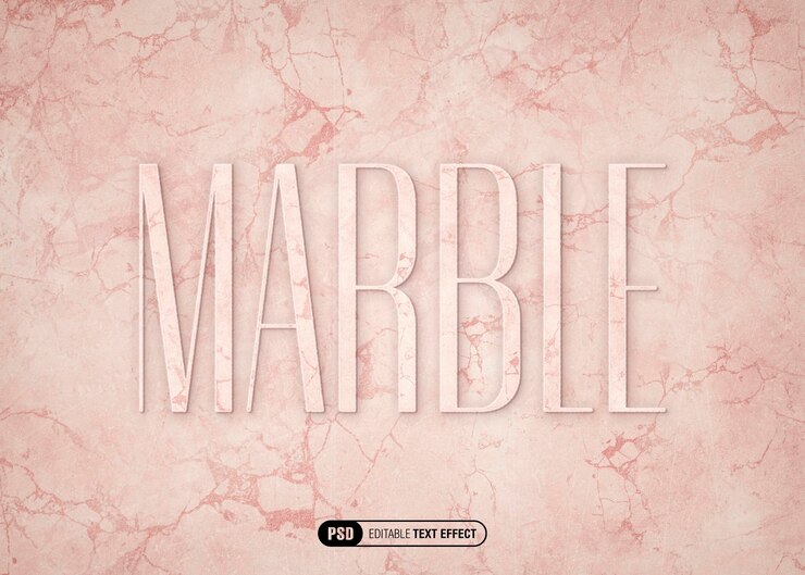 PSD pink marble text effect