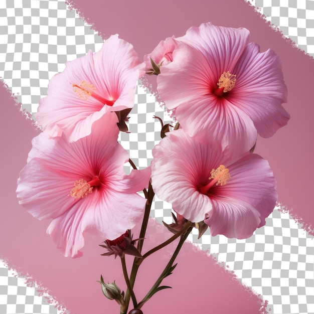 Pink marshmallow positioned on transparent background