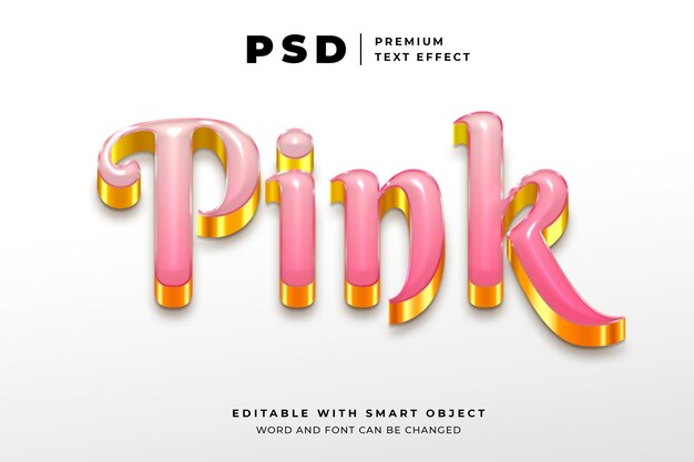 PSD pink modern editable text effect