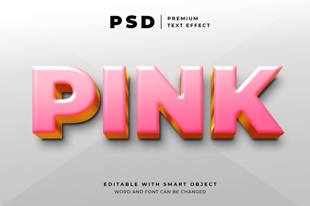 Pink modern editable text effect