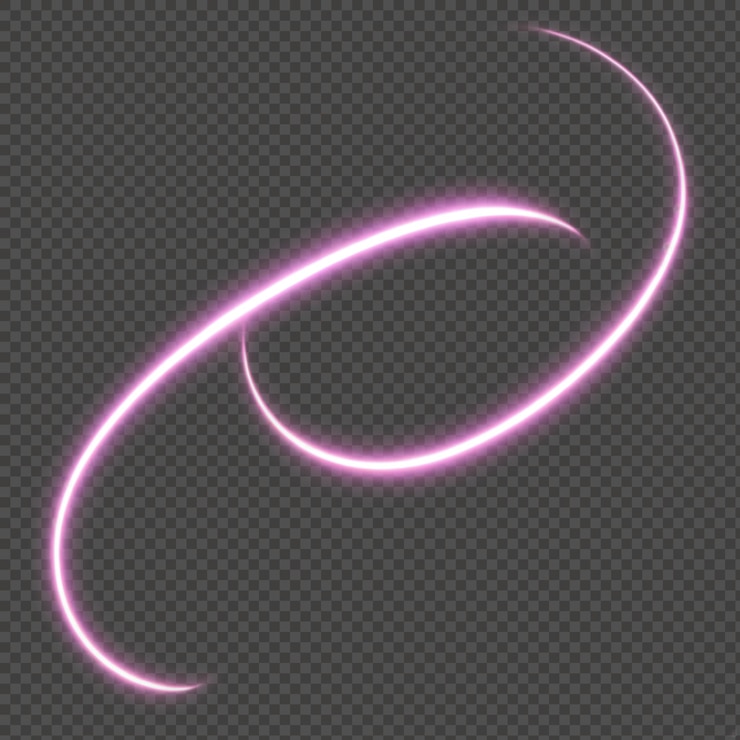 PSD pink neon light swirl isolated transparent background png