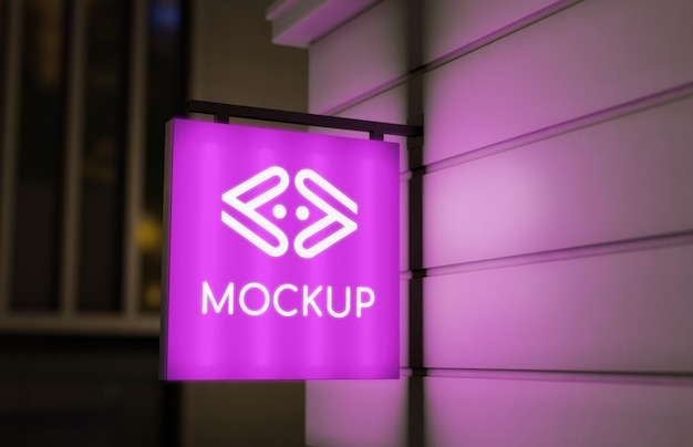 pink neon night business sign