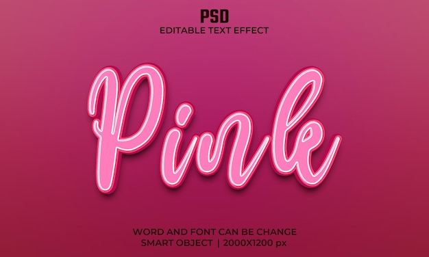 Pink neon text effect with a pink background