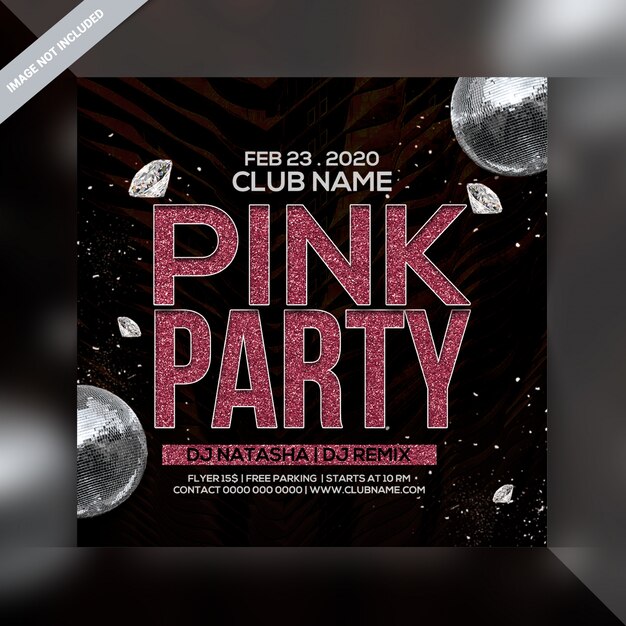 PSD pink night party flyer