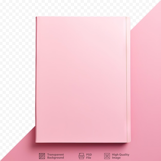 Quaderno rosa su sfondo trasparente