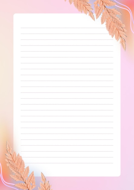 PSD pink orange gradient floral page border