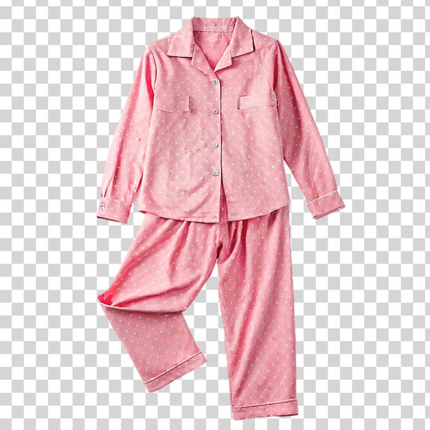 PSD pink pajamas isolated on transparent background