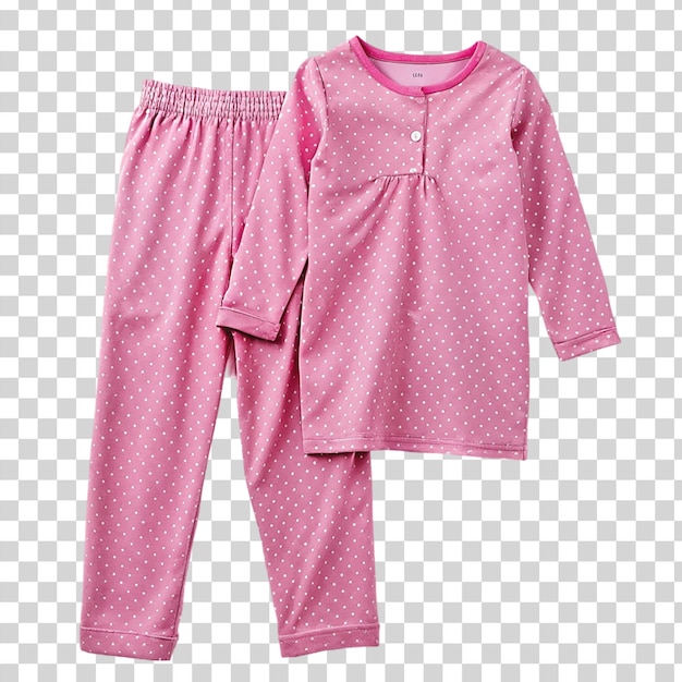 PSD pink pajamas isolated on transparent background