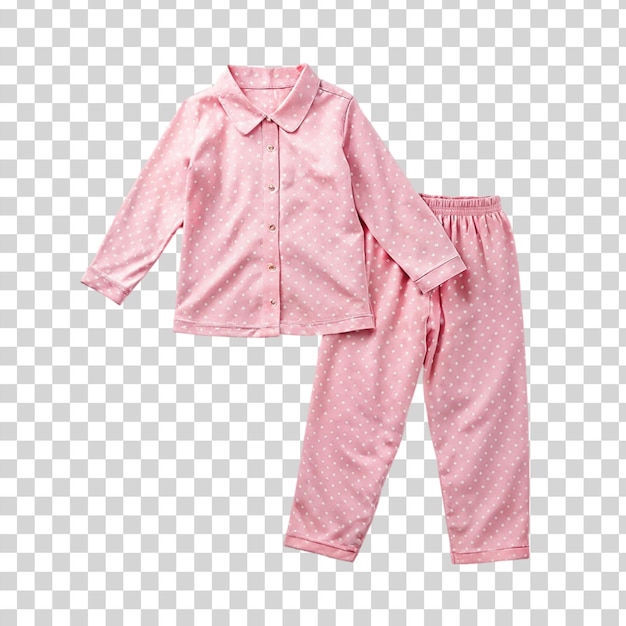 PSD pink pajamas isolated on transparent background