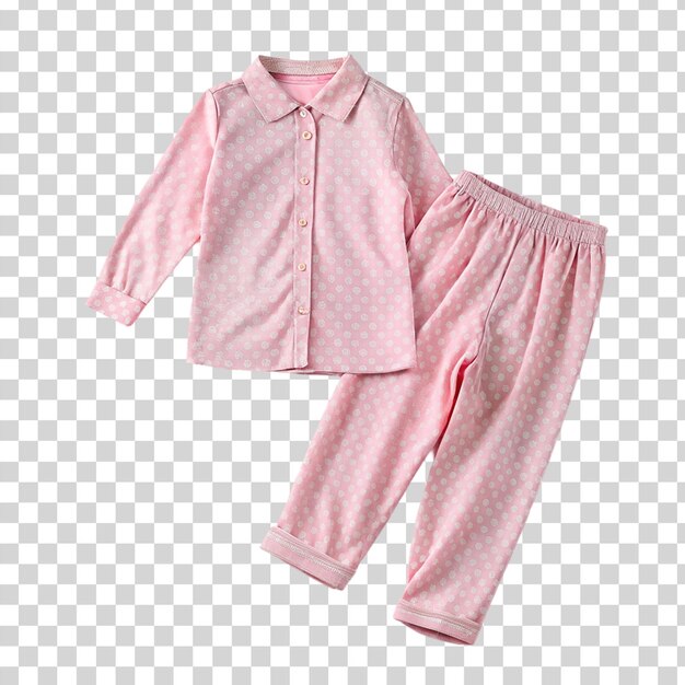 PSD pink pajamas isolated on transparent background