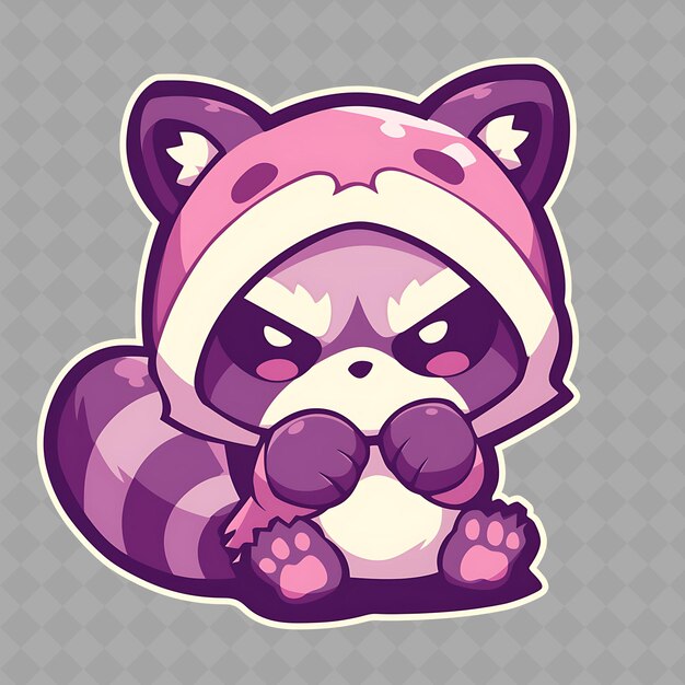 PSD a pink panda with a hat that says hello kitty