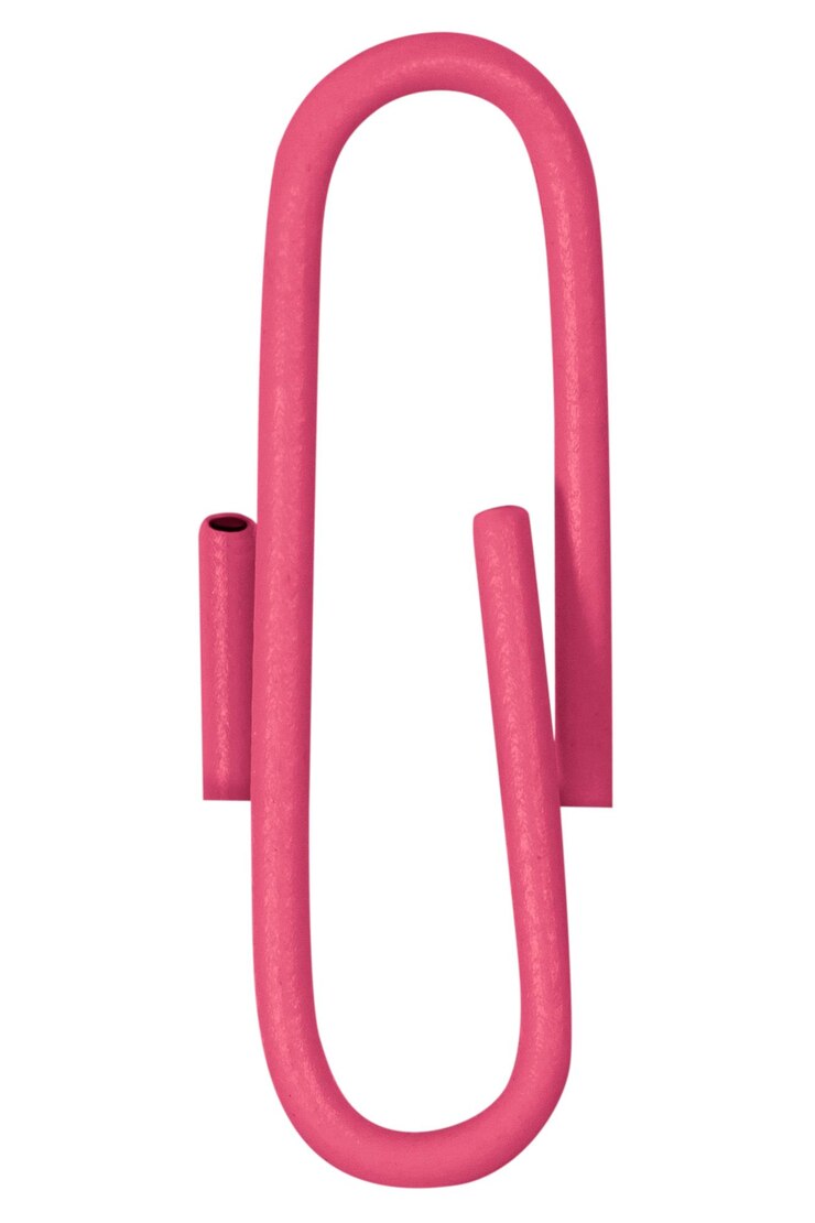 PSD pink paperclip on a blank background