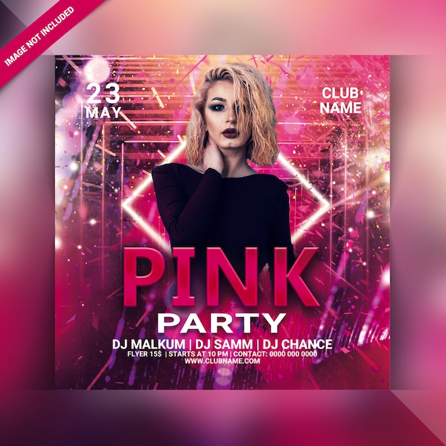 PSD pink party flyer