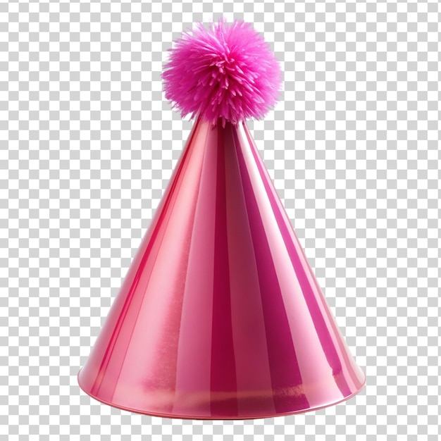 PSD pink party hat isolated on transparent background