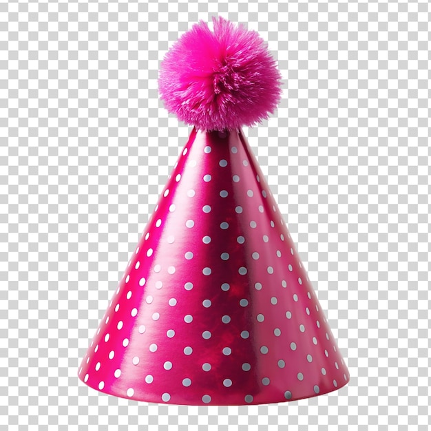 PSD pink party hat isolated on transparent background