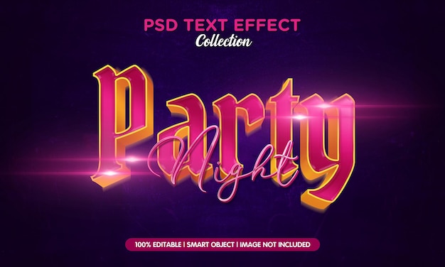 PSD pink party night neon effect template