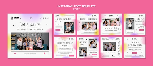 PSD pink party template design