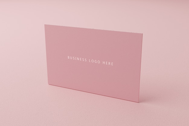 PSD pink pastel business card paper mockup template with blank space cover