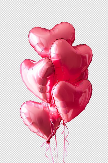 Palloncini di cuore rosa su bianco