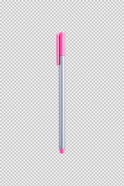 PSD pink pen isolated on white background