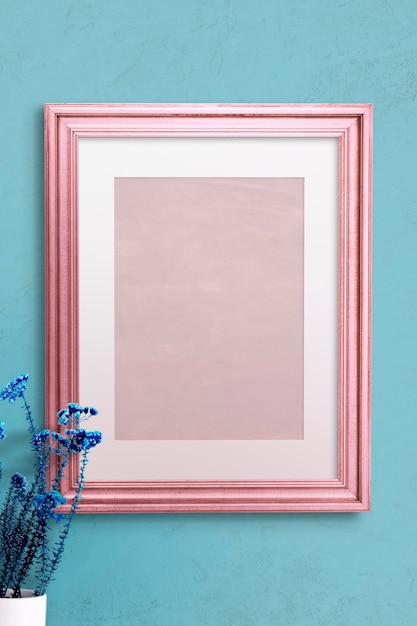 PSD pink photo frame mockup