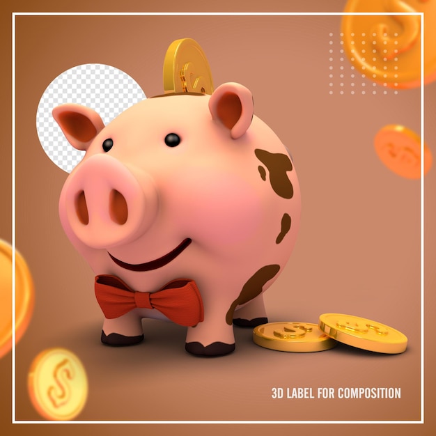 pink pig safe with coins