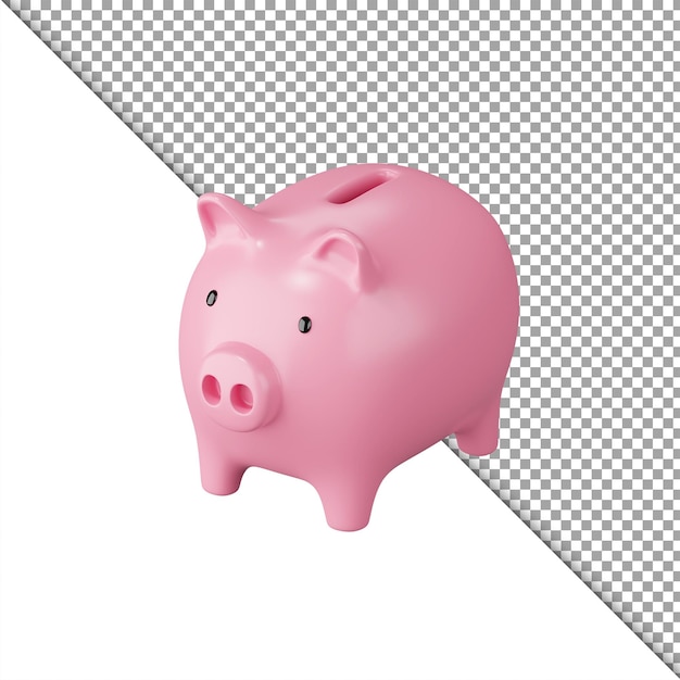 Pink Pikkybank Illustration isolated premium psd.