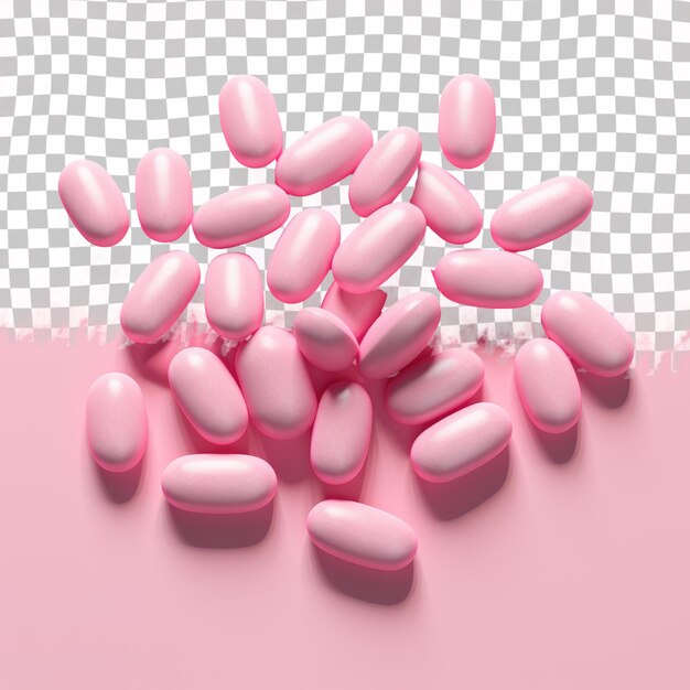 PSD una pillola rosa con colori rosa e bianchi