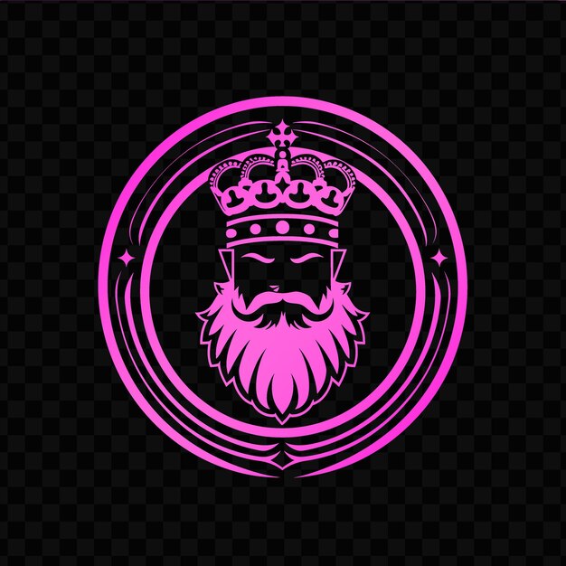 PSD a pink and pink logo with a beard and crown