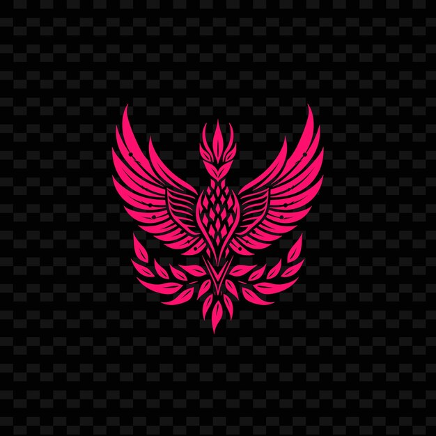 PSD pink and pink wings on a black background