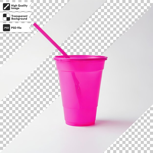 A pink plastic cup with a straw in it that says  no  on it