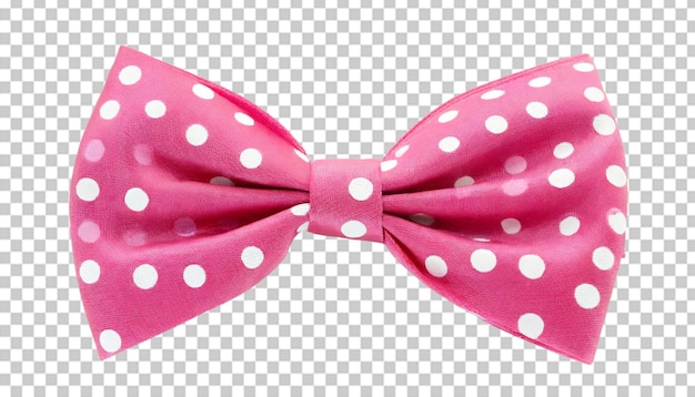 Pink polka doted bow tie isolated on transparent background clipping path included