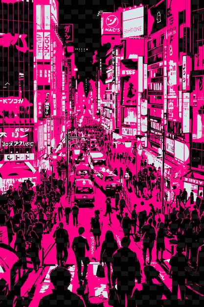 PSD un poster rosa con la parola tokyo sopra