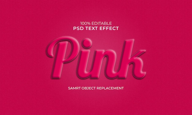 PSD Розовый текстовый эффект psd