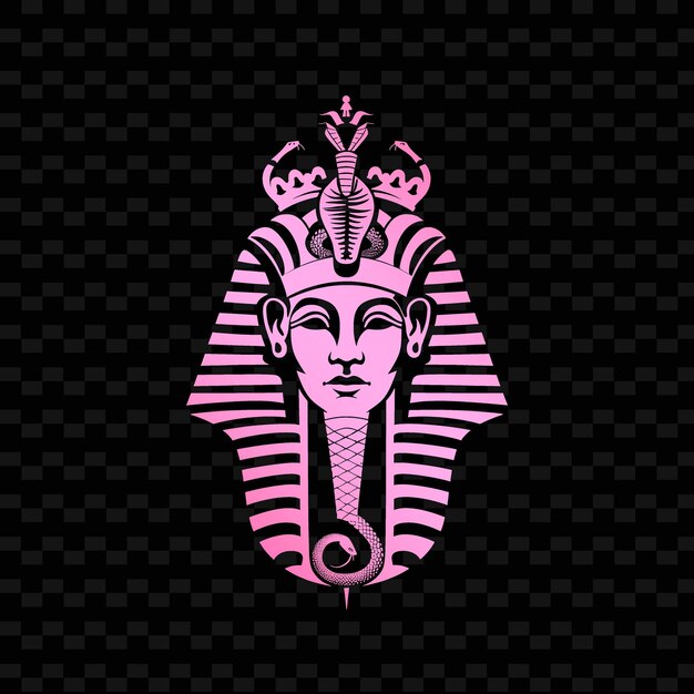 PSD a pink and purple head of an elephant with a crown on it