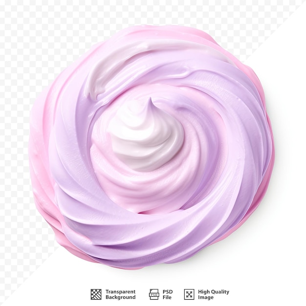 PSD un gelato rosa e viola con la scritta 