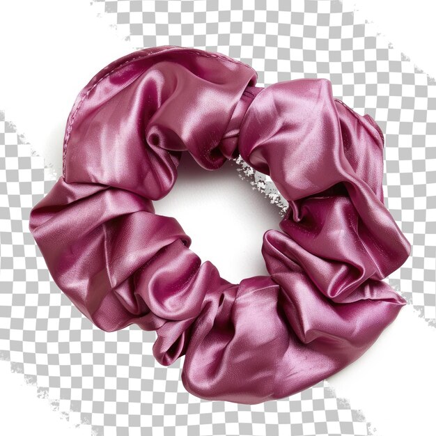 PSD a pink and purple scarf with a silver chain on it