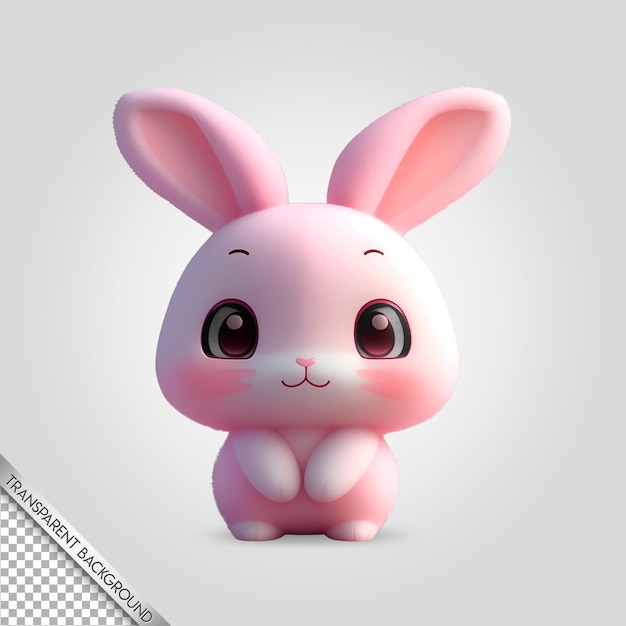 PSD pink rabbit transparent background